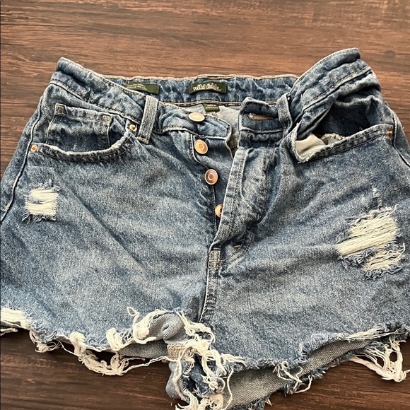 wild fable Pants - Wild Fable Dark Blue Ripped Jean Shorts Size 2
